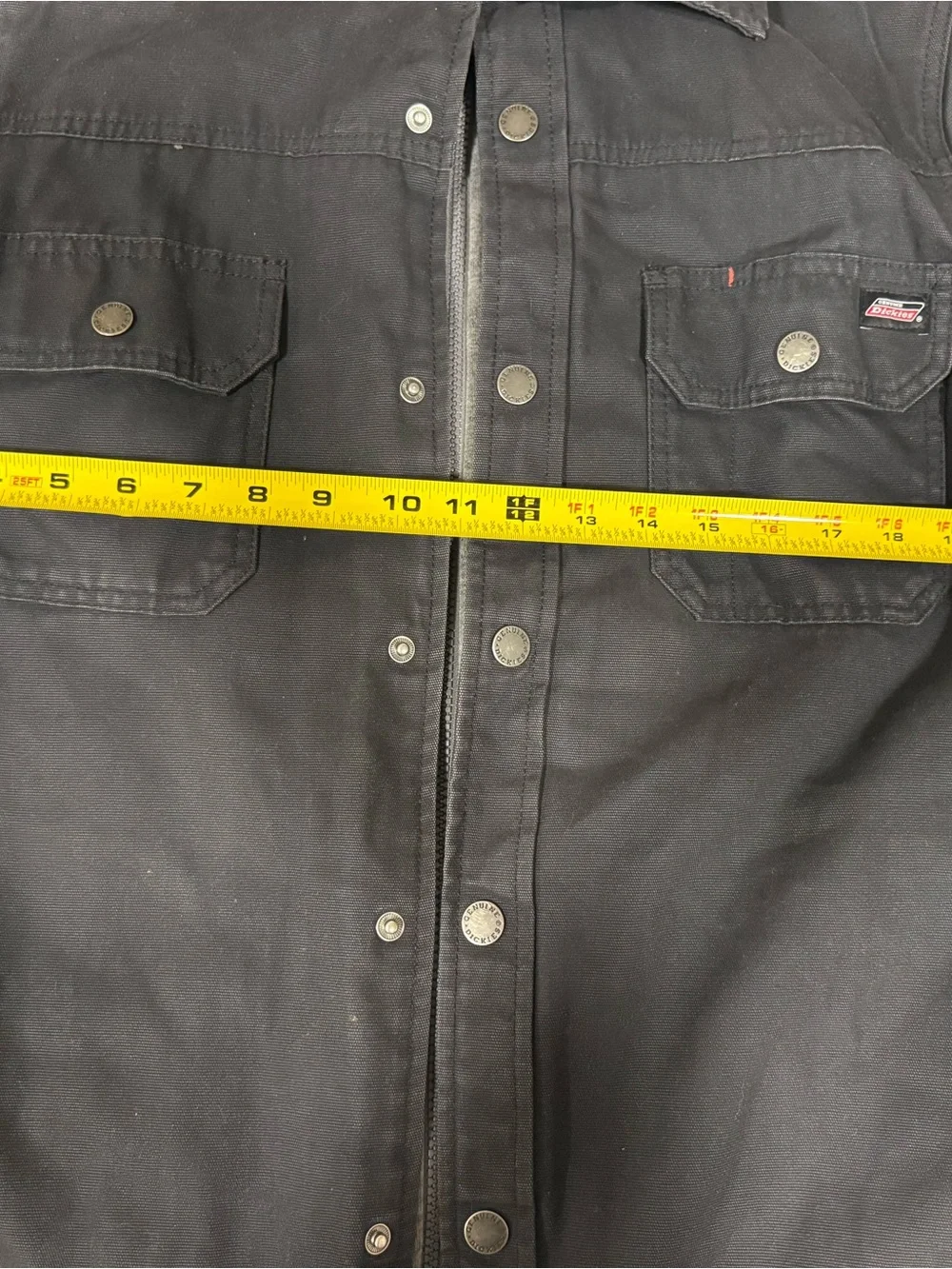 Dickies Jacket Mens Small Black Canvas Hoodie Layer Zip Up  Workwear Quilt Lined